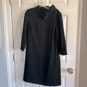 Eliza J Black light weight long sleeved, high neck dress with Bow — worn once!